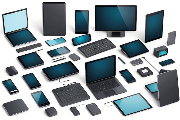 Photo set of modern digital devices