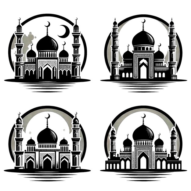 Photo set of mosque icon