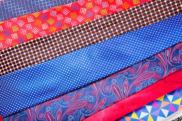 Set of multicolored men's neckties