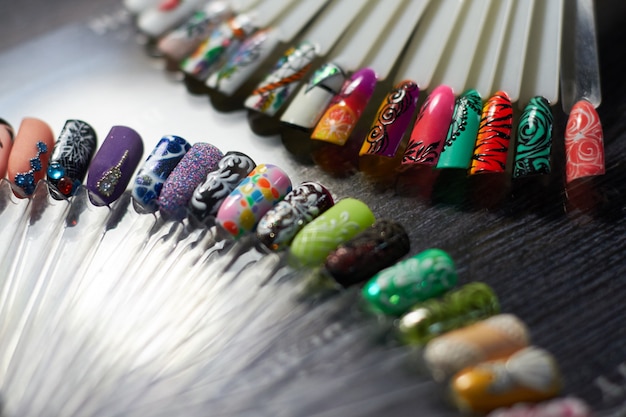 Set of multicolored nail in the Cabinet of nail 