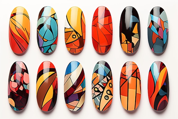 a set of nail art by the artist