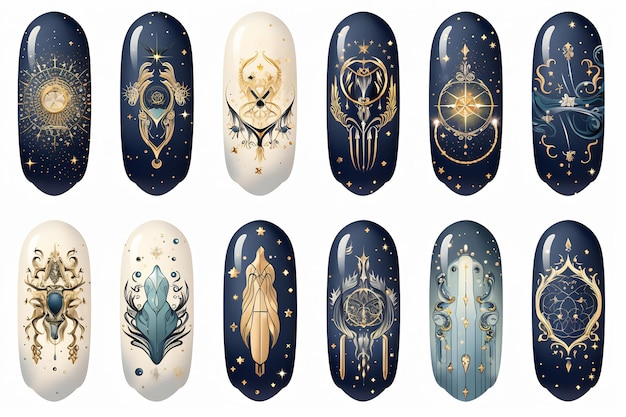 a set of nail art by the artist
