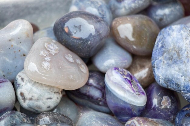 Set of natural mineral gemstones