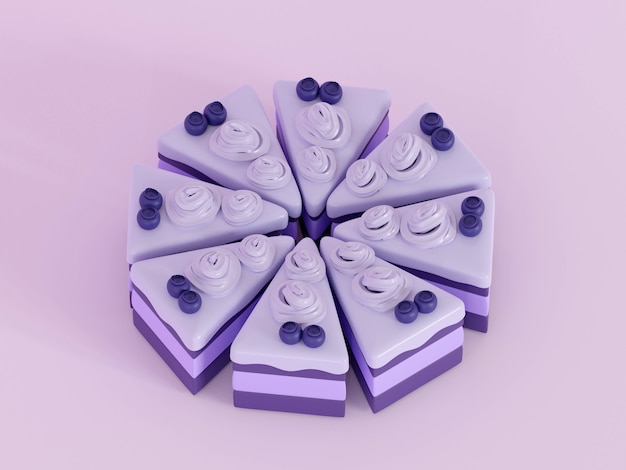 Фото Набор тортов на день рождения, день рождения, элементы 3d-рендеринга