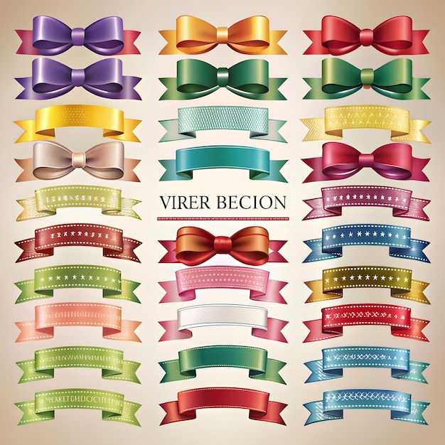 Фото set of colorful vintage ribbons banners badges labels design elements on retro background