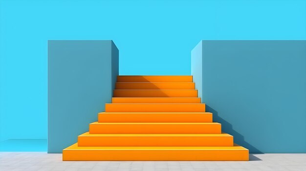 A set of orange stairs