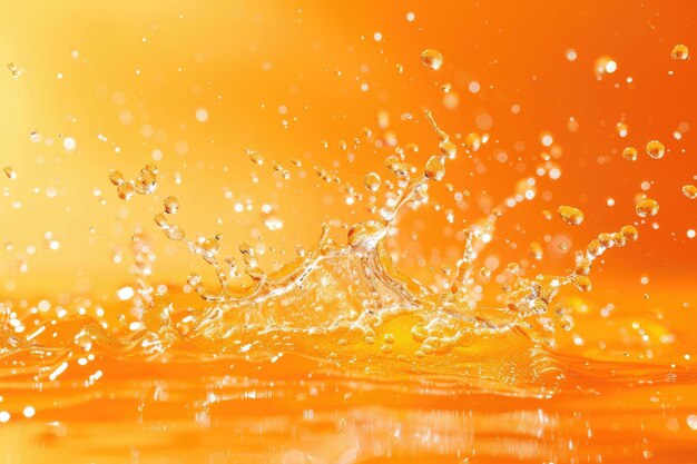 Photo set of orange water splashes