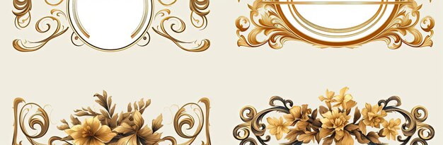 a set of ornate frame for personal use in the style of organic fluidity