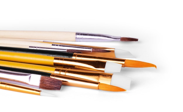 Set of paint brushes isolated on the white background