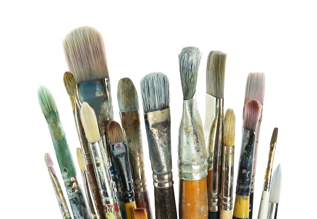 Set of paintbrushes on white background Art supplies