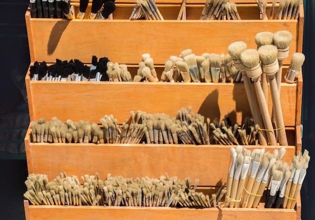 Set of painting brush at the market