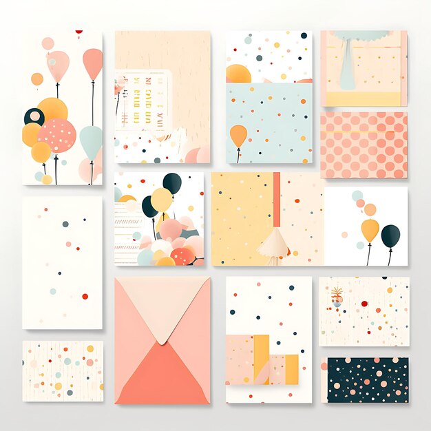 A Set Of Paper 2D Texture Design Difference Size And Colors Unique Creative Simple Minimal Layout