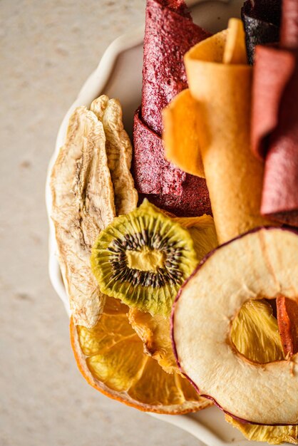 set of pastilles and dried fruits