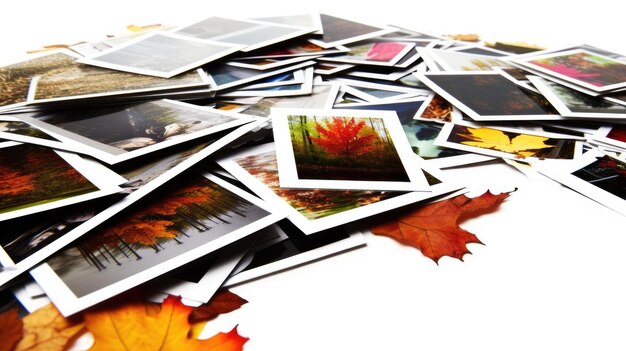 Set of photo collection prints black and white Nature collection white background