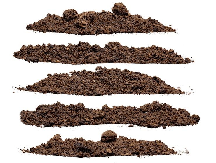 Photo set pile of soil