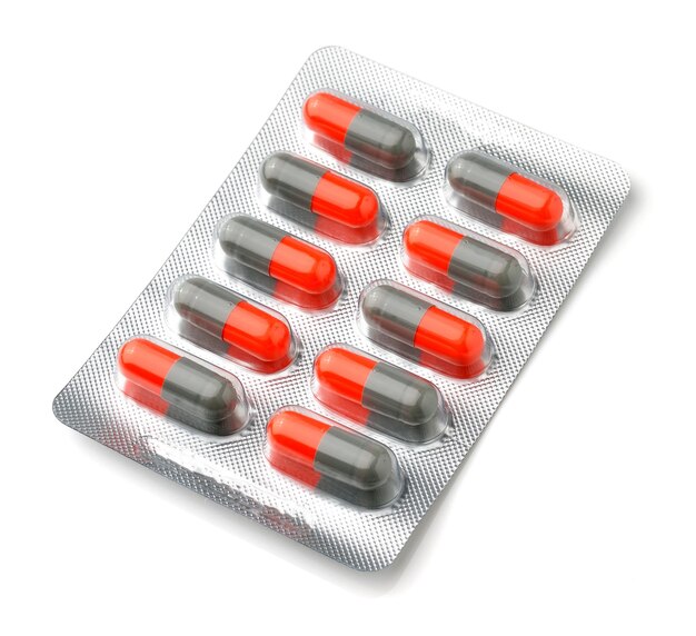Set of pills in a foil blister package