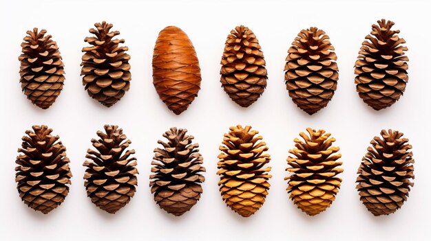 Set of pine cones