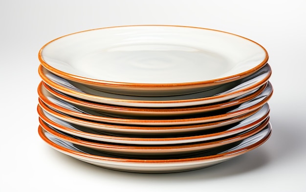 Set of plates on table