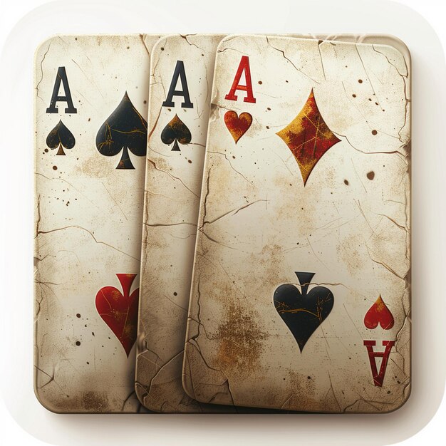 Photo a set of playing cards with the letters a d