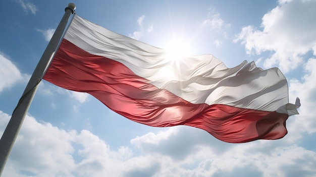 Set Poland flags banners banners symbols flat icon Vector illustration of collection of national symbols on various objects and state signs Generative Ai