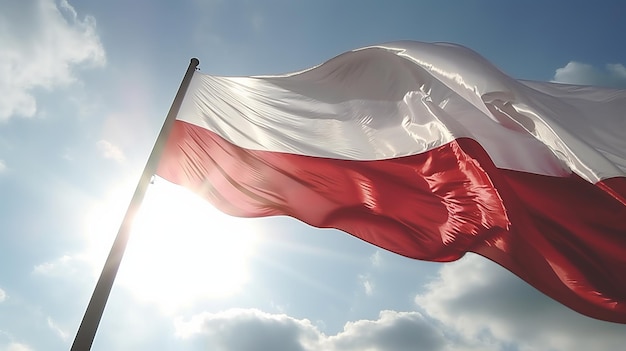 Set Poland flags banners banners symbols flat icon Vector illustration of collection of national symbols on various objects and state signs Generative Ai