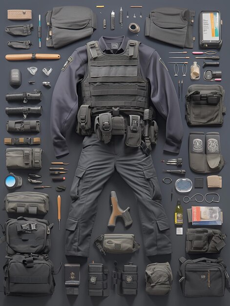 A set of police equipment Generative AI