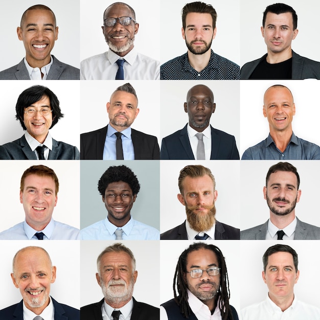 Set of portraits of businessmen