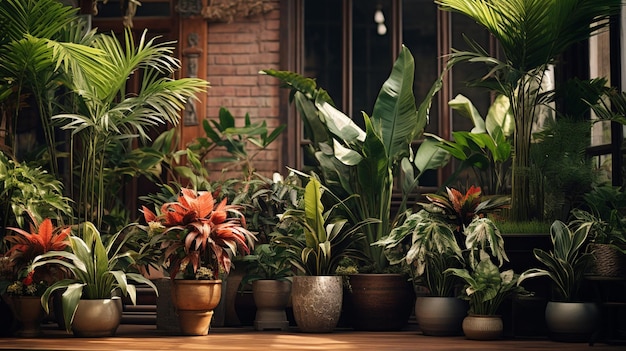 Photo a set of potted plants