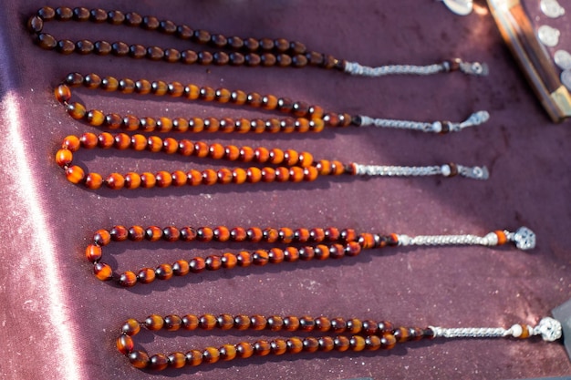 Set of praying beads of various color