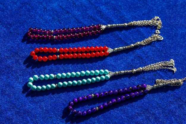 Set of praying beads of various color