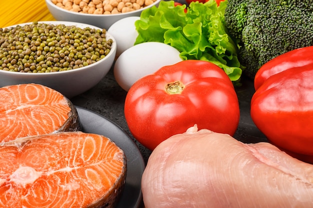 Foto set di prodotti per una dieta flessibile