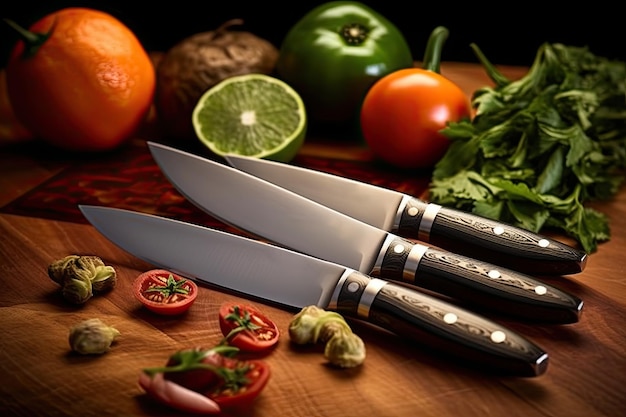 A Set Of Professional Chef Knives