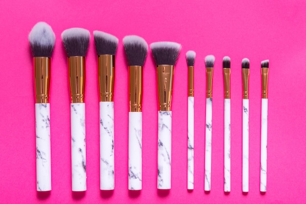 Set of professional  makeup brushes