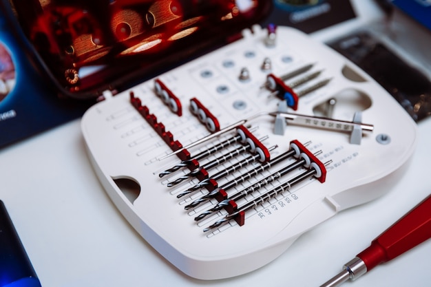 A set of professional tools for dentistry and maxillofacial surgery