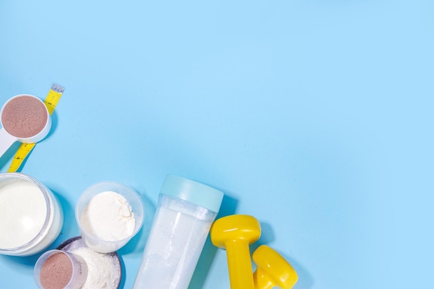 Set of protein bar shake and powder