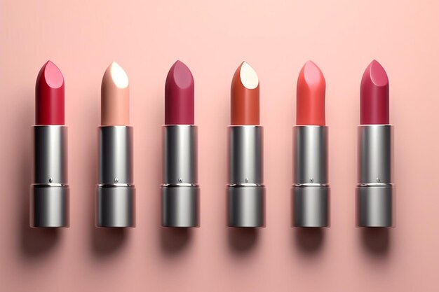 Set of realistic lipstick