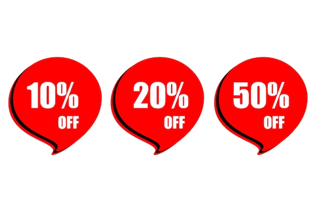 set of red sale buttons