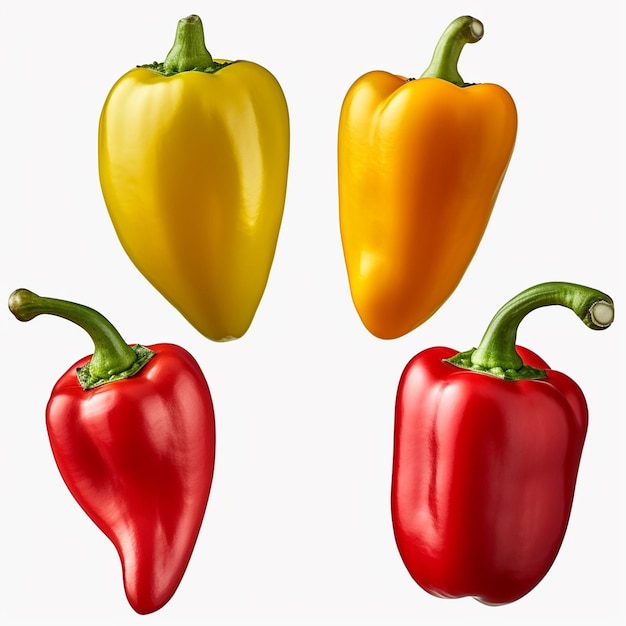 A set of red and yellow peppers with the word " hot " on the bottom.