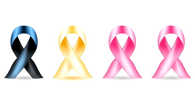 Set of ribbon for breast cancer