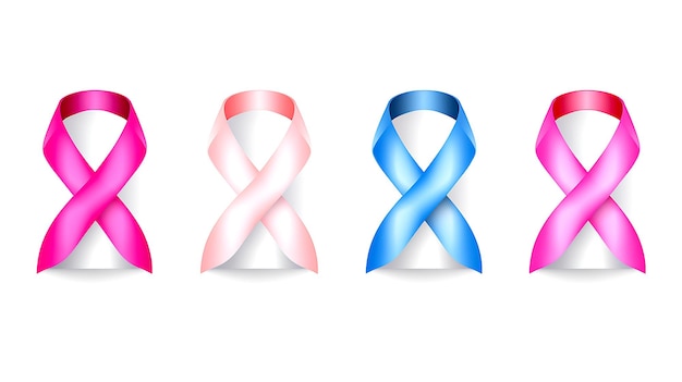 Set of ribbon for breast cancer