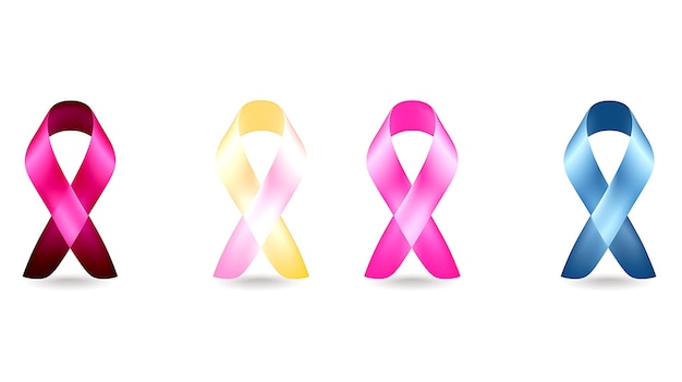 Set of ribbon for breast cancer