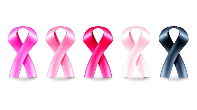 Set of ribbon for breast cancer