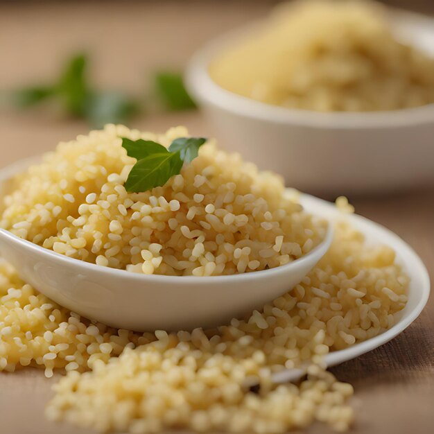 a set of rice with a leaf on the top