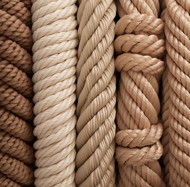 set of rope knots textures