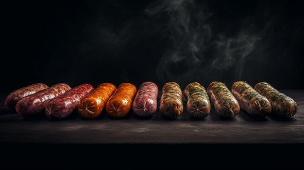 Set of sausages Generative Ai