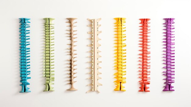 Photo a set of screws with different colors and sizes