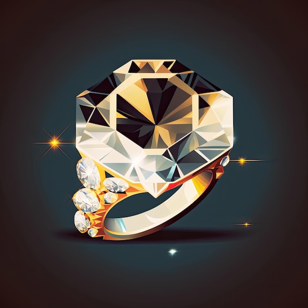 Set of shapes diamond ring vector illustration Made by AIArtificial intelligence