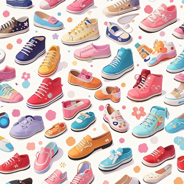 Photo a set of shoe designs ai generated