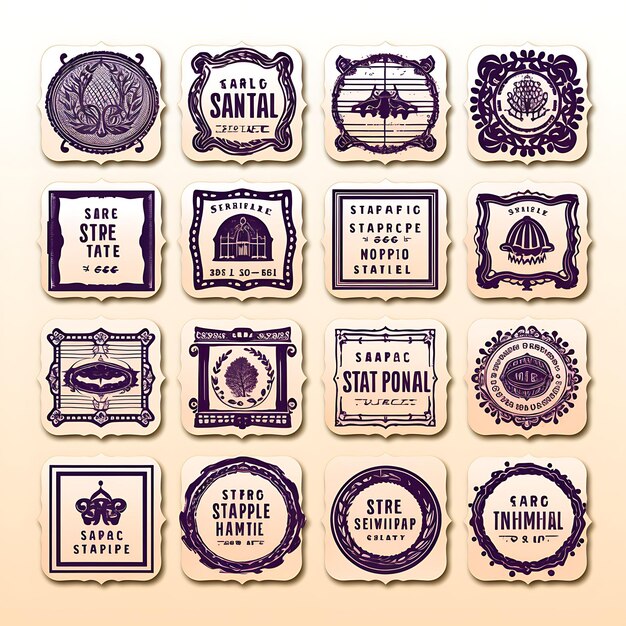 Photo a set of silk road trade stamp silk material royal purple color camel isolated on white background