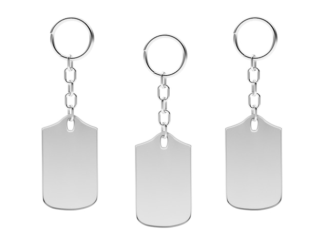 Photo set of silver blank key chains